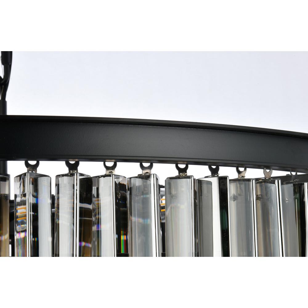 Sydney 33 light Matte Black Chandelier Silver Shade (Grey) Royal Cut Crystal. Picture 5