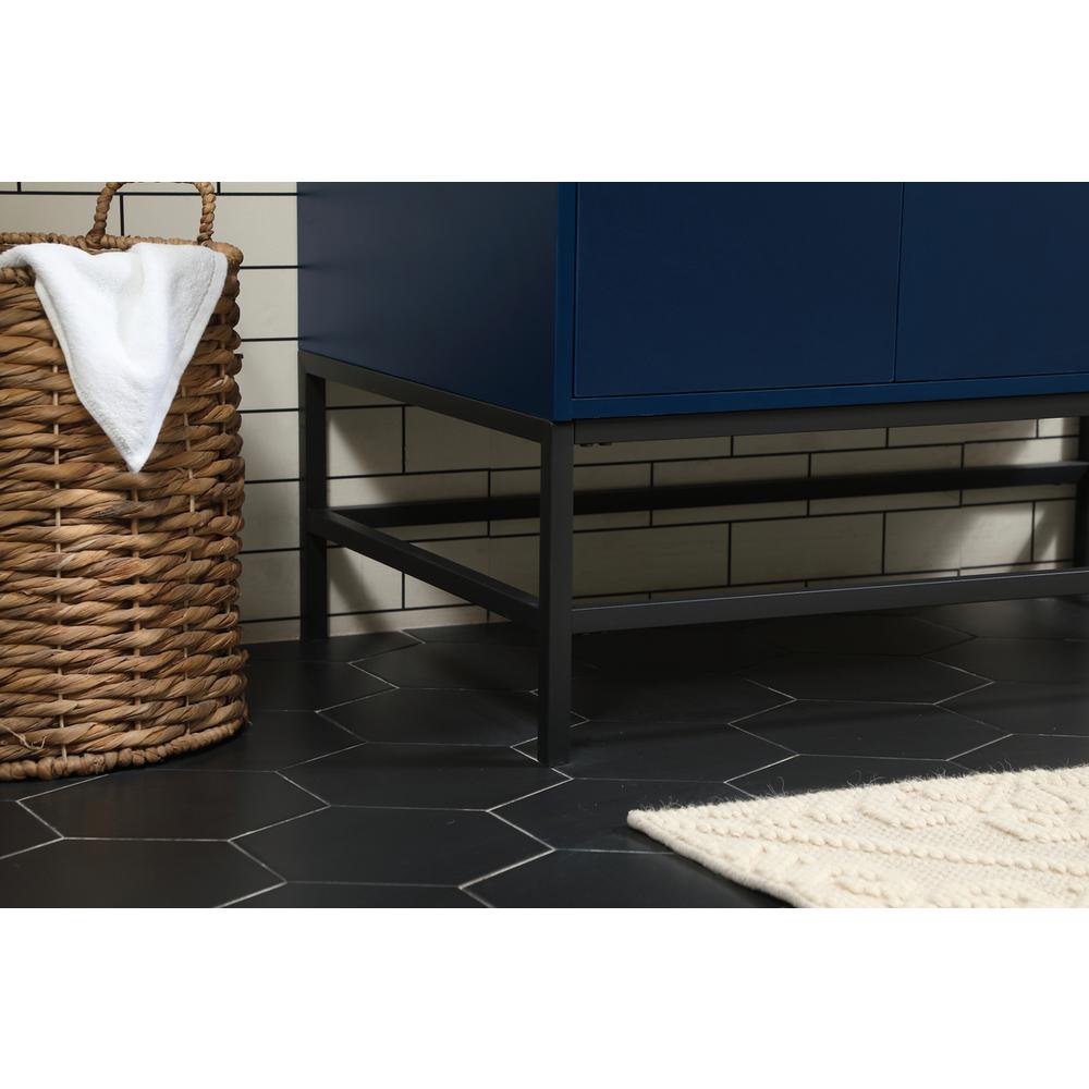 36 inch Single bathroom vanity in blue. Picture 6