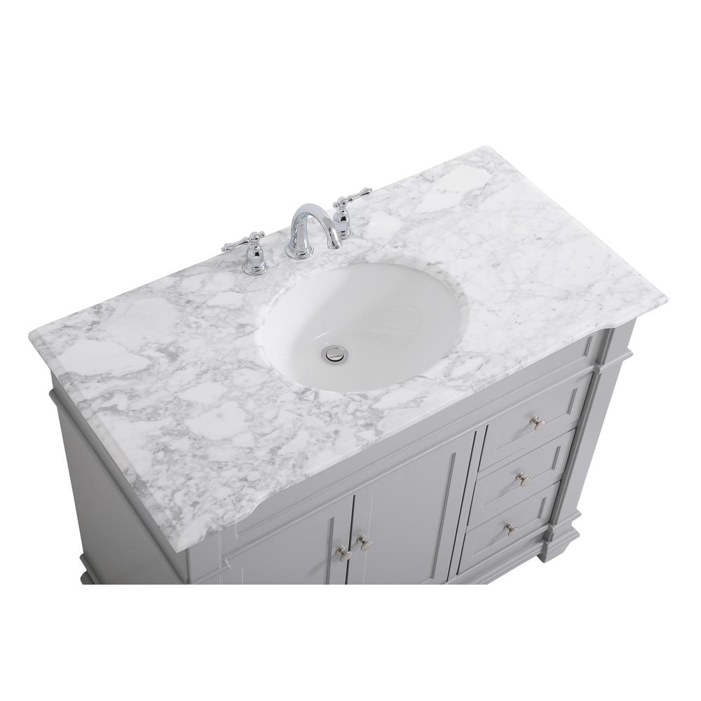 42 inch Single Bathroom Vanity set in Grey. Picture 10