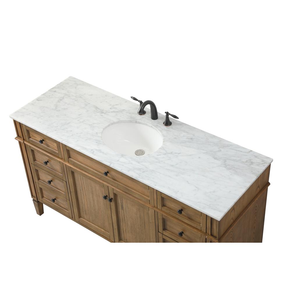 60 inch Single bathroom vanity in driftwood. Picture 10
