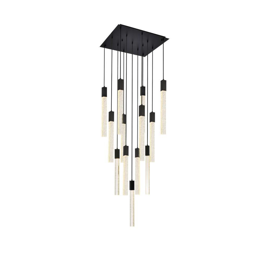 Weston 13 lights pendant in black. Picture 1