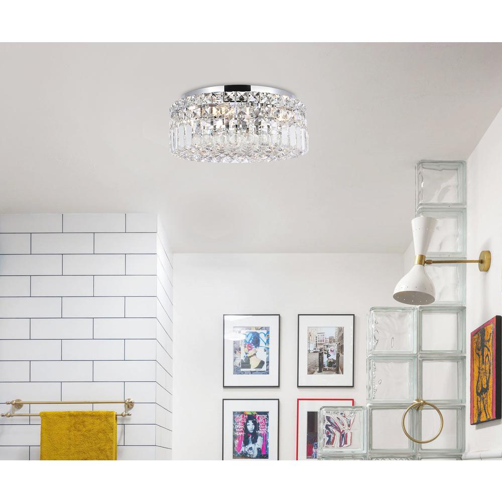 Maxime 4 light Chrome Flush Mount Clear Royal Cut Crystal. Picture 7