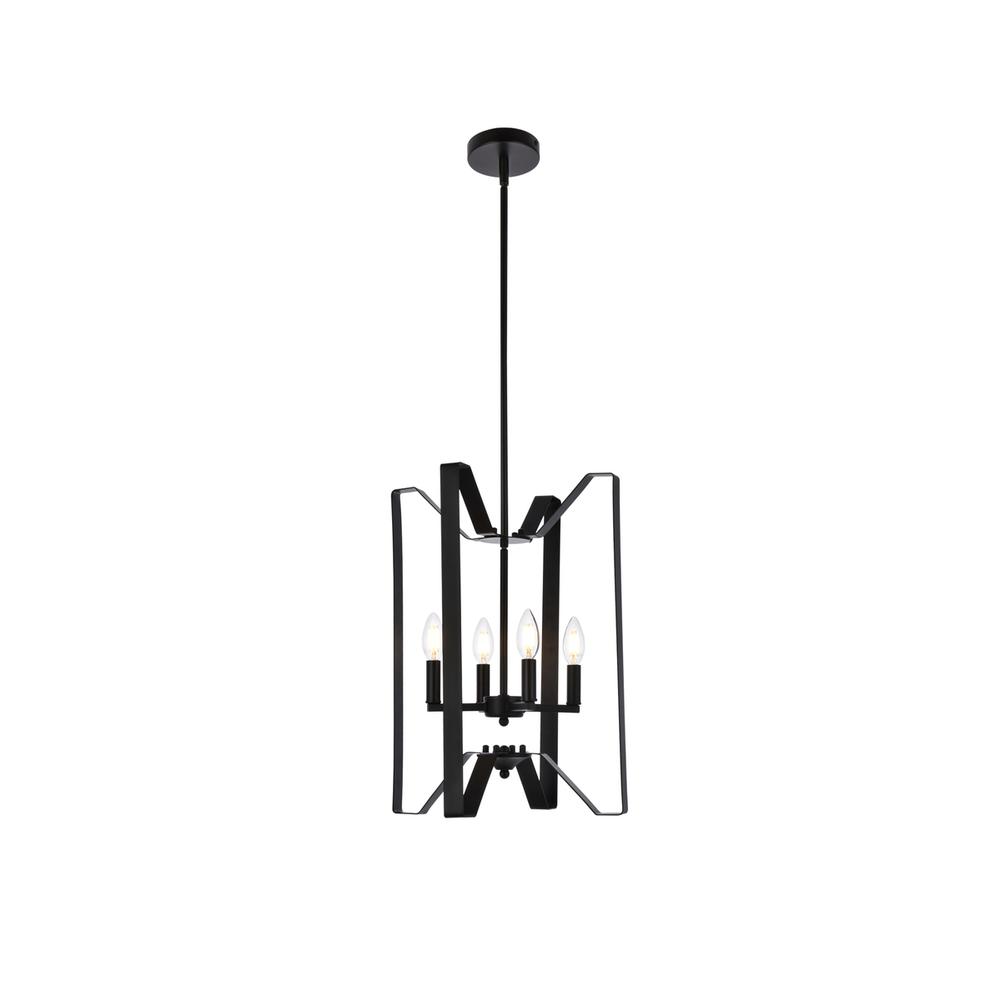 Hoffman 4 lights pendant in black. Picture 1