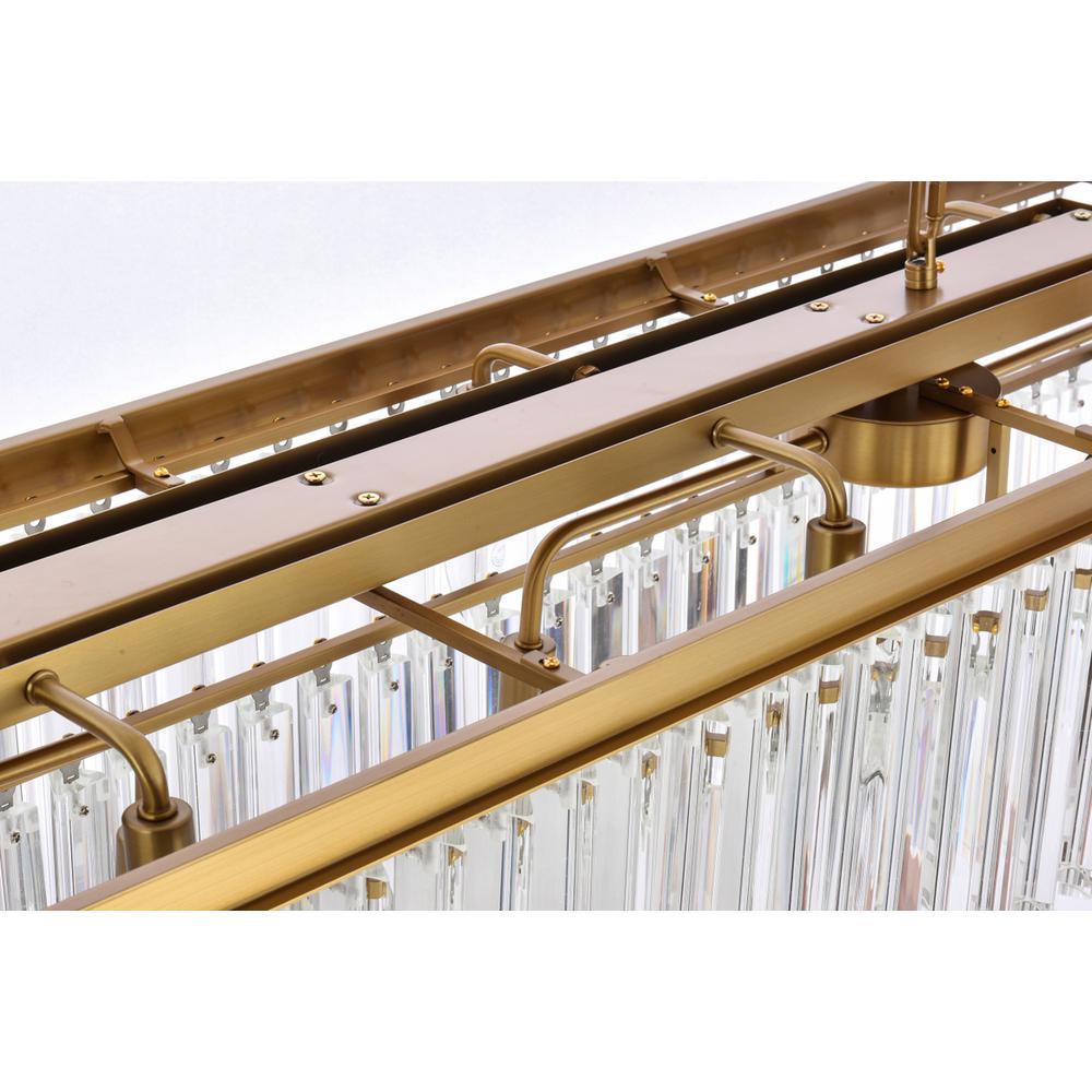 Sydney 60 inch rectangle crystal chandelier in satin gold. Picture 4
