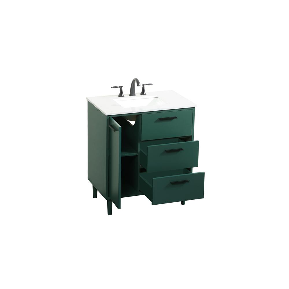 30 inch bathroom vanity in Green. Picture 9