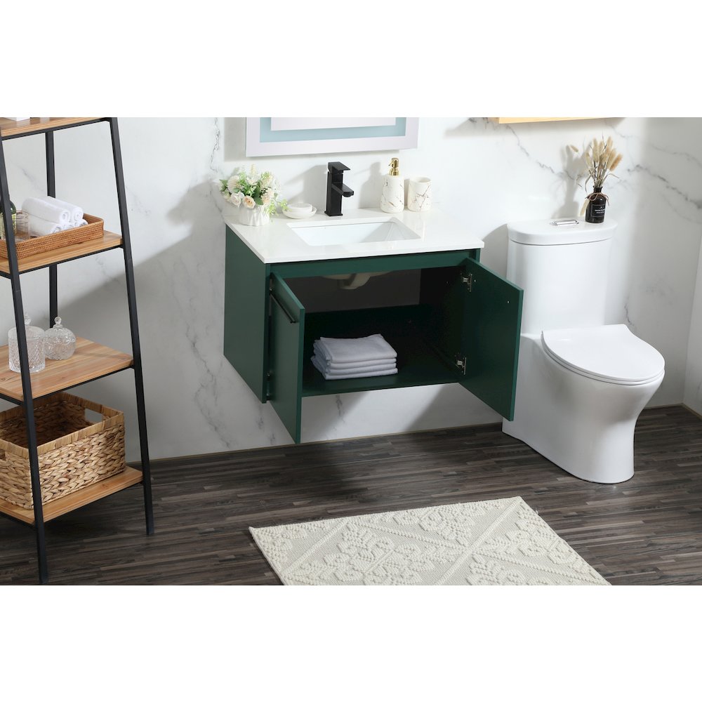 30 Inch Single Bathroom Vanity In Green. Picture 4