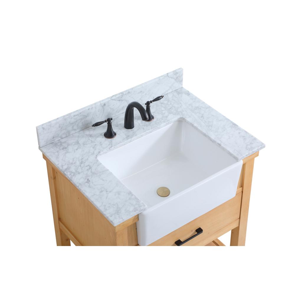 30 inch Single bathroom vanity in natural wood with backsplash. Picture 10