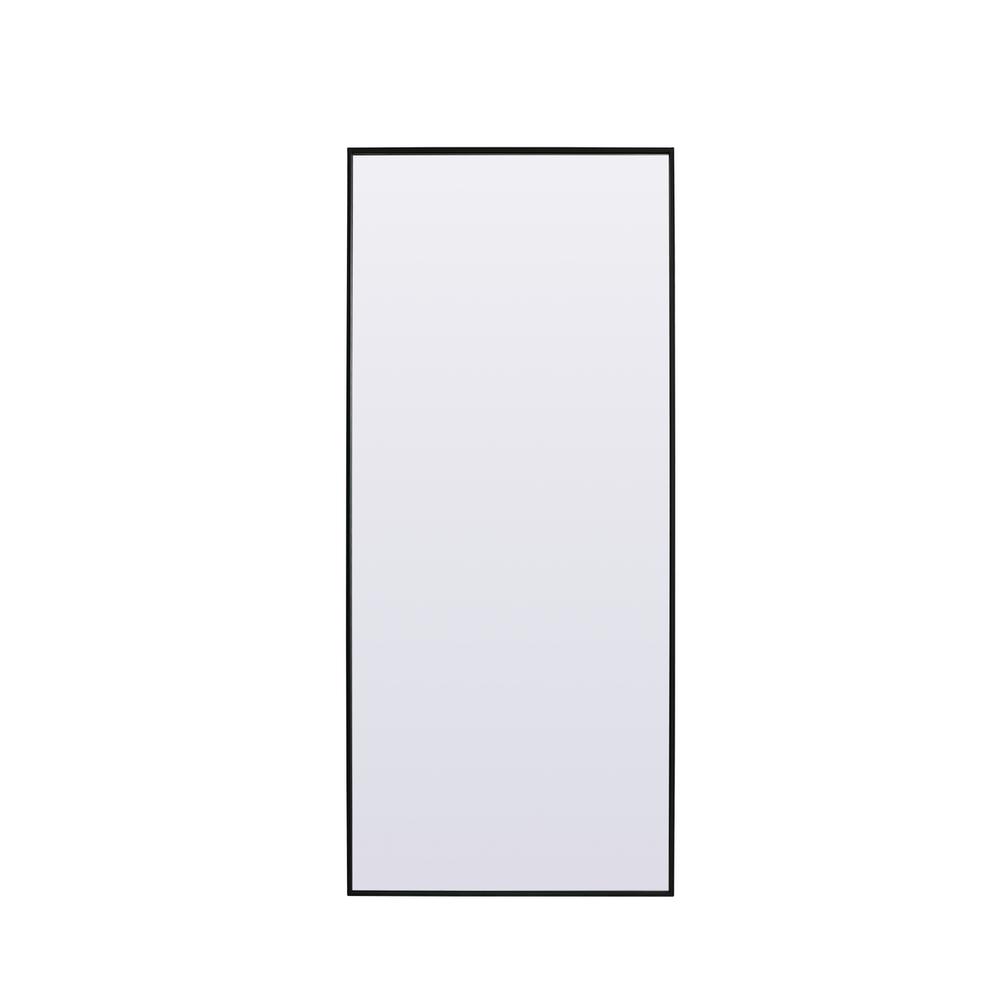 Metal Frame Rectangle Full Length Mirror 30x72 Inch in Black. Picture 1