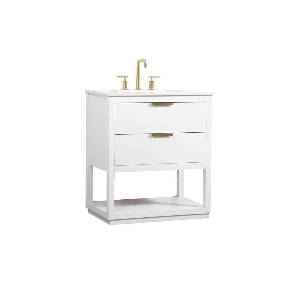 30 inch Single bathroom vanity in white. Picture 7