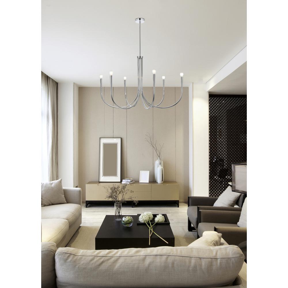 Layne 42 inch chandelier in Chrome. Picture 8