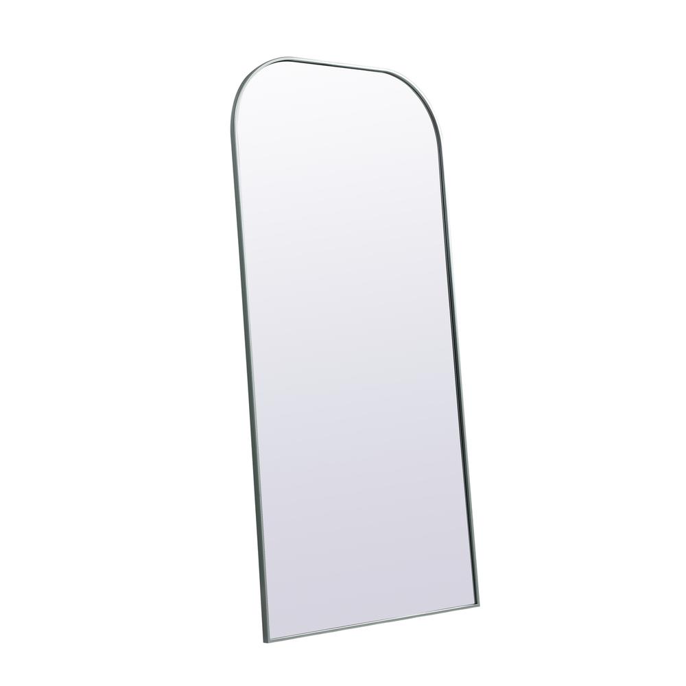 Metal Frame Arch Full Length Mirror 35x72 Inch in Silver. Picture 6