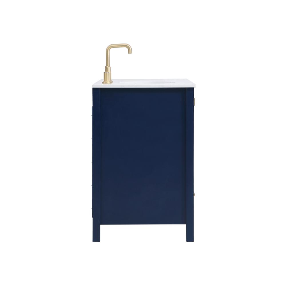 36 inch Single Bathroom Vanity in Blue. Picture 13