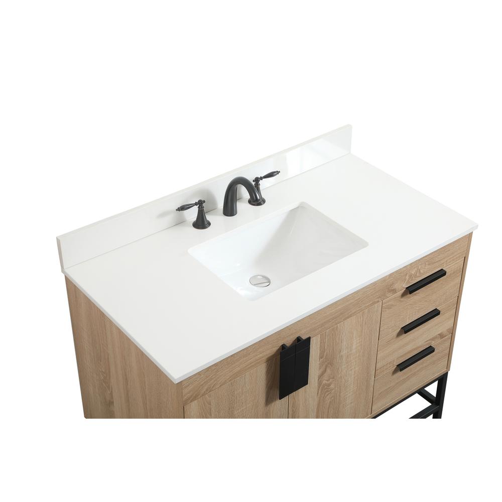 42 inch Single bathroom vanity in mango wood with backsplash. Picture 10