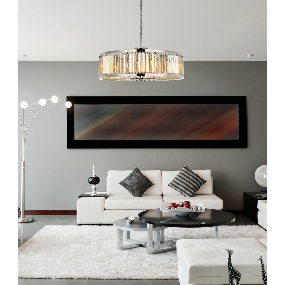 Chelsea 10 light polished nickel Chandelier Golden Teak. Picture 8