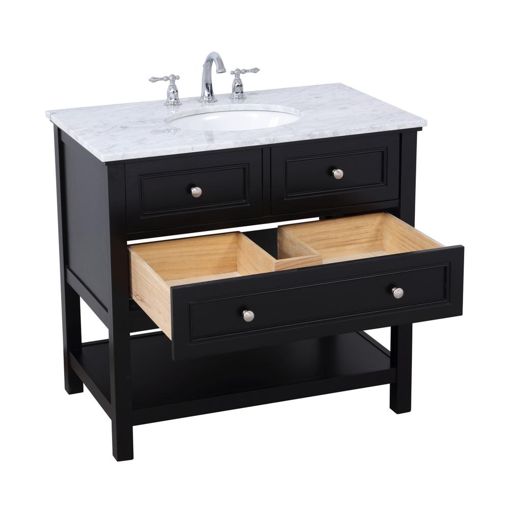 36 in. Single bathroom vanity set in Black. Picture 12