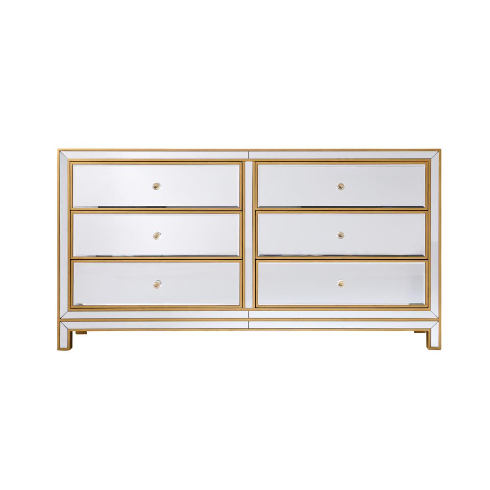 Cabinet 6 drawers 60in. W x 18in. D x 32in. H in gold. Picture 1