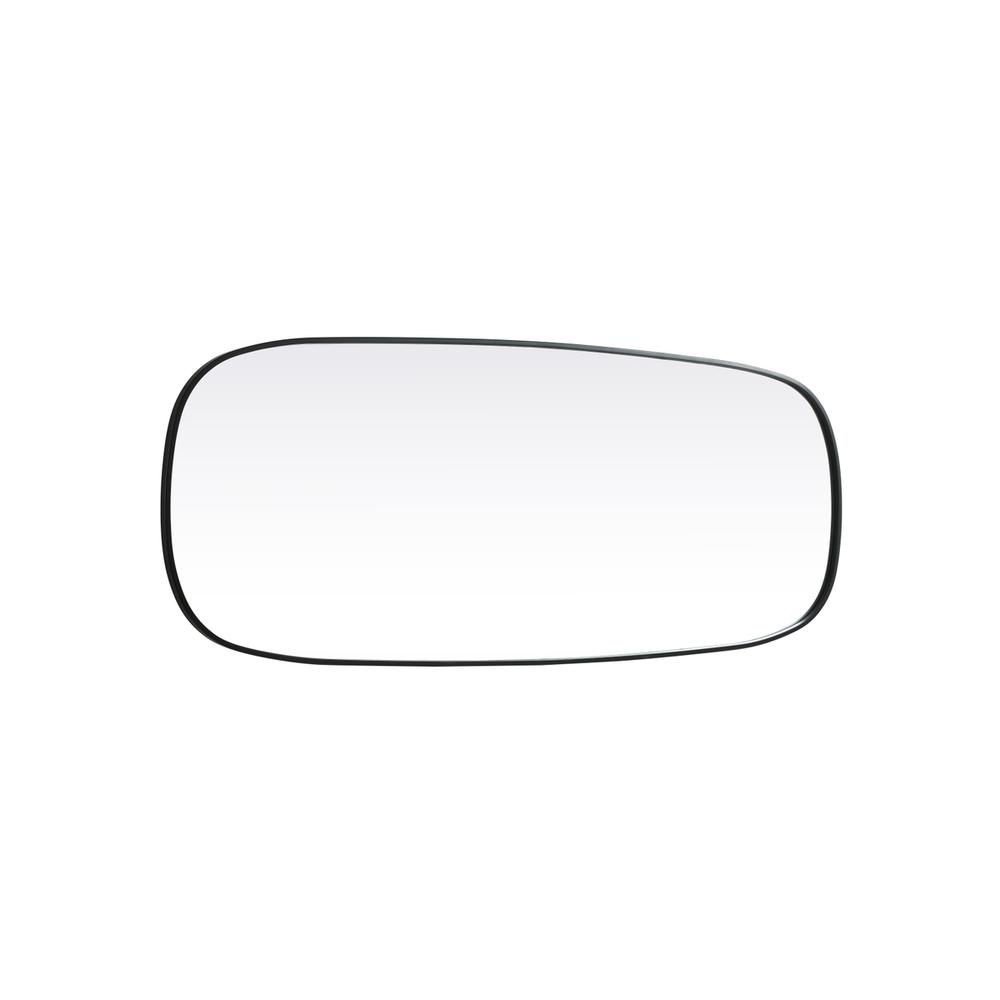 Metal Frame Oval Mirror 24x60 Inch in Black. Picture 9