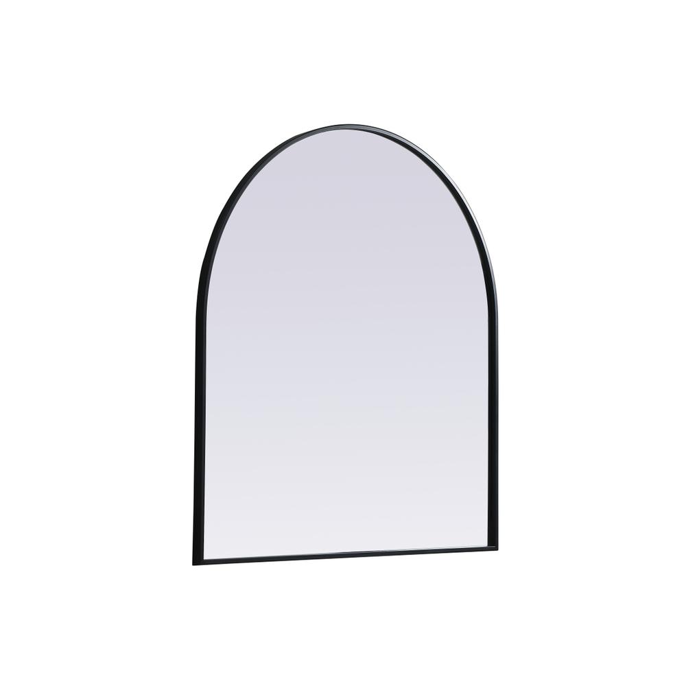Metal Frame Arch Mirror 33x36 Inch in Black. Picture 7