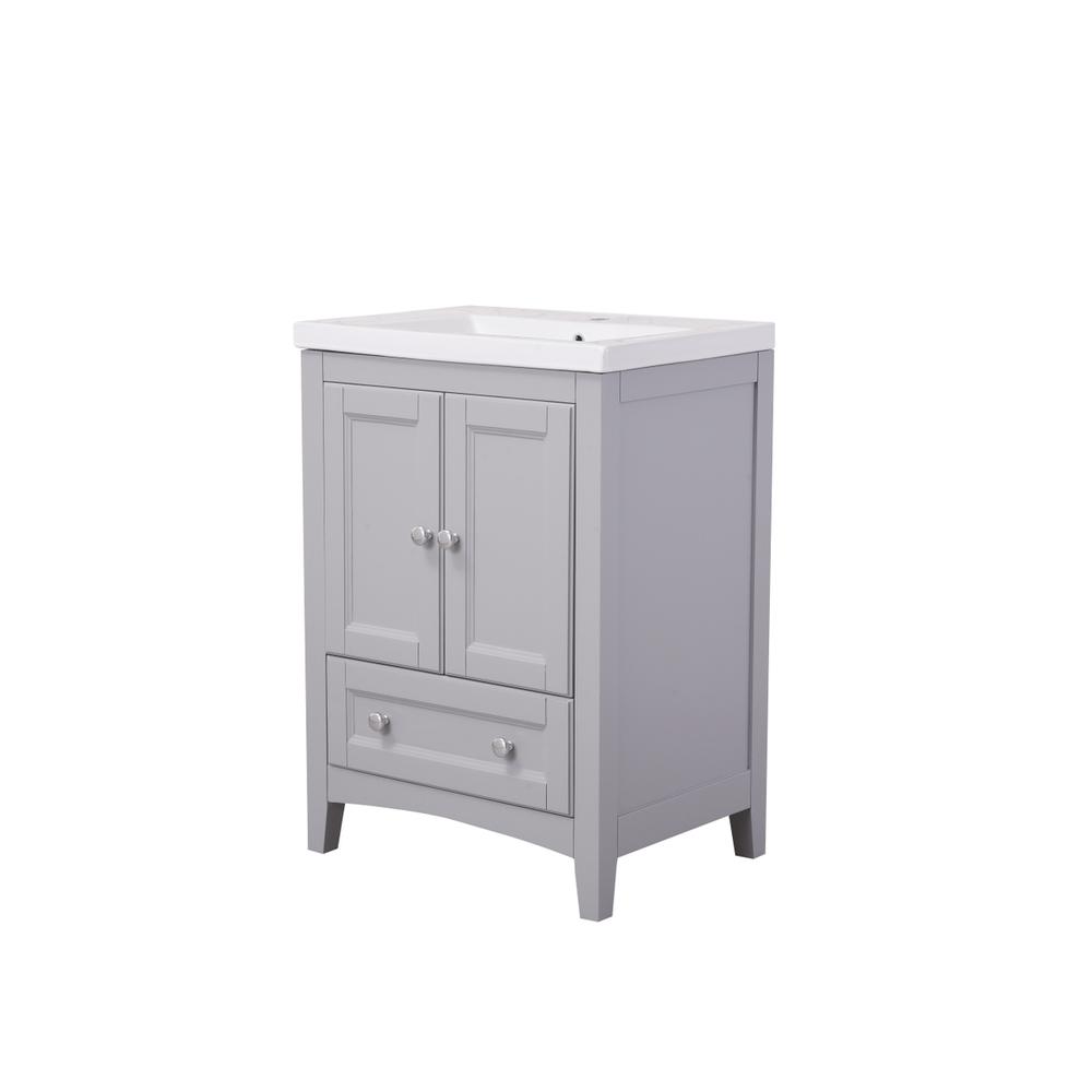24 In. Single Bathroom Vanity Set In Medium Grey. Picture 6