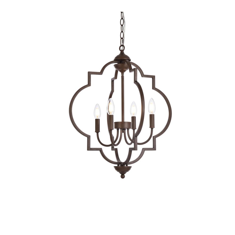 Sandara 4 lights pendant in weathered oak. Picture 2