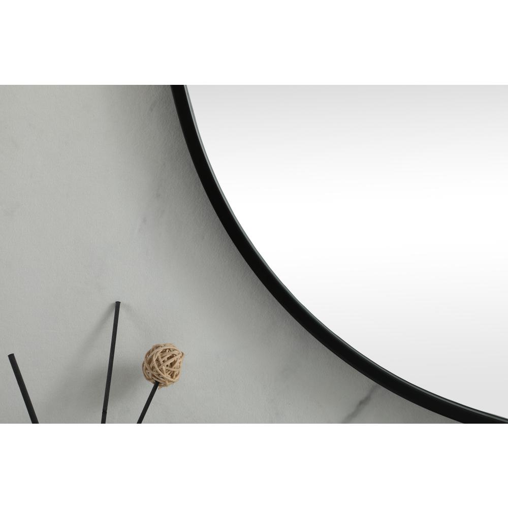 Metal Frame Oval Mirror 36x60 Inch in Black. Picture 5