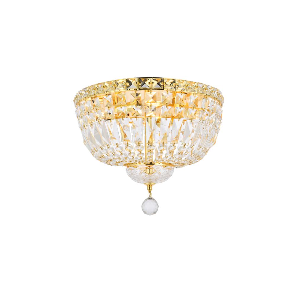 Tranquil 4 light Gold Flush Mount Clear Royal Cut Crystal. Picture 1