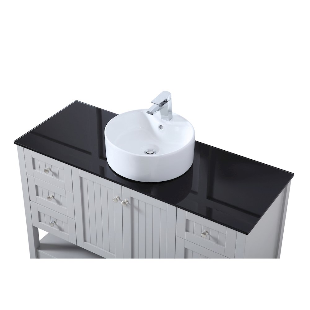 48 Inch Vessel Sink Bathroom Vanity In Gray. Picture 10