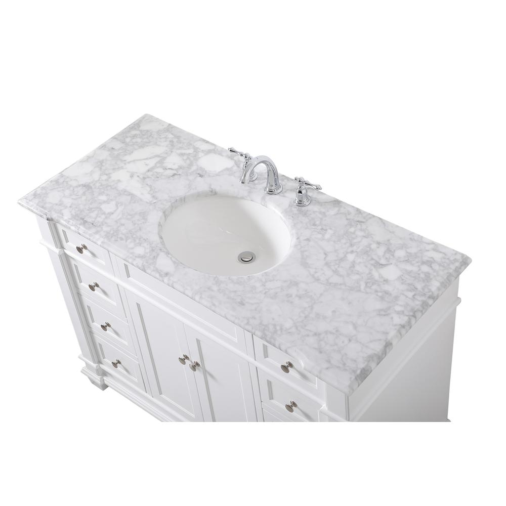 48 inch Single Bathroom Vanity set in White. Picture 10