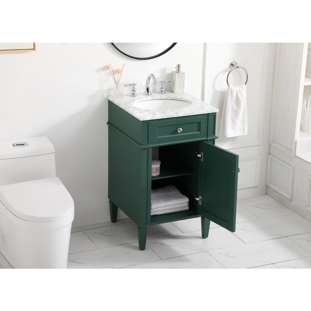 21 inch Single bathroom vanity in green. Picture 3
