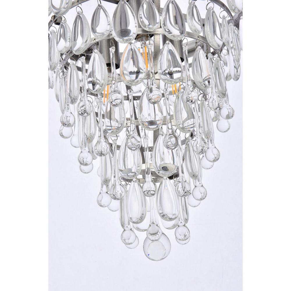 Nordic 3 light antique silver Pendant Clear Royal Cut Crystal. Picture 3