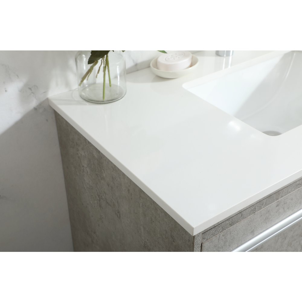 36 Inch Single Bathroom Vanity In Concrete Grey. Picture 6