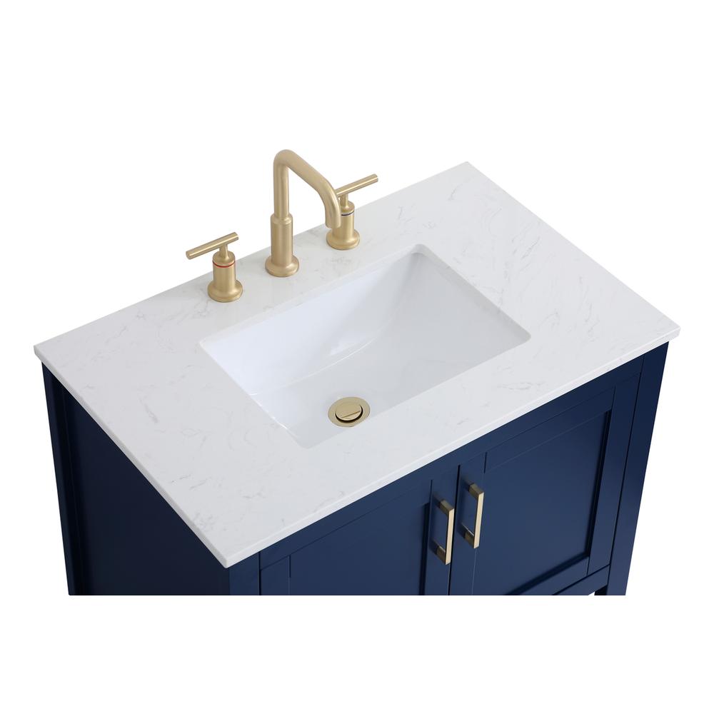30 inch Single Bathroom Vanity in Blue. Picture 10