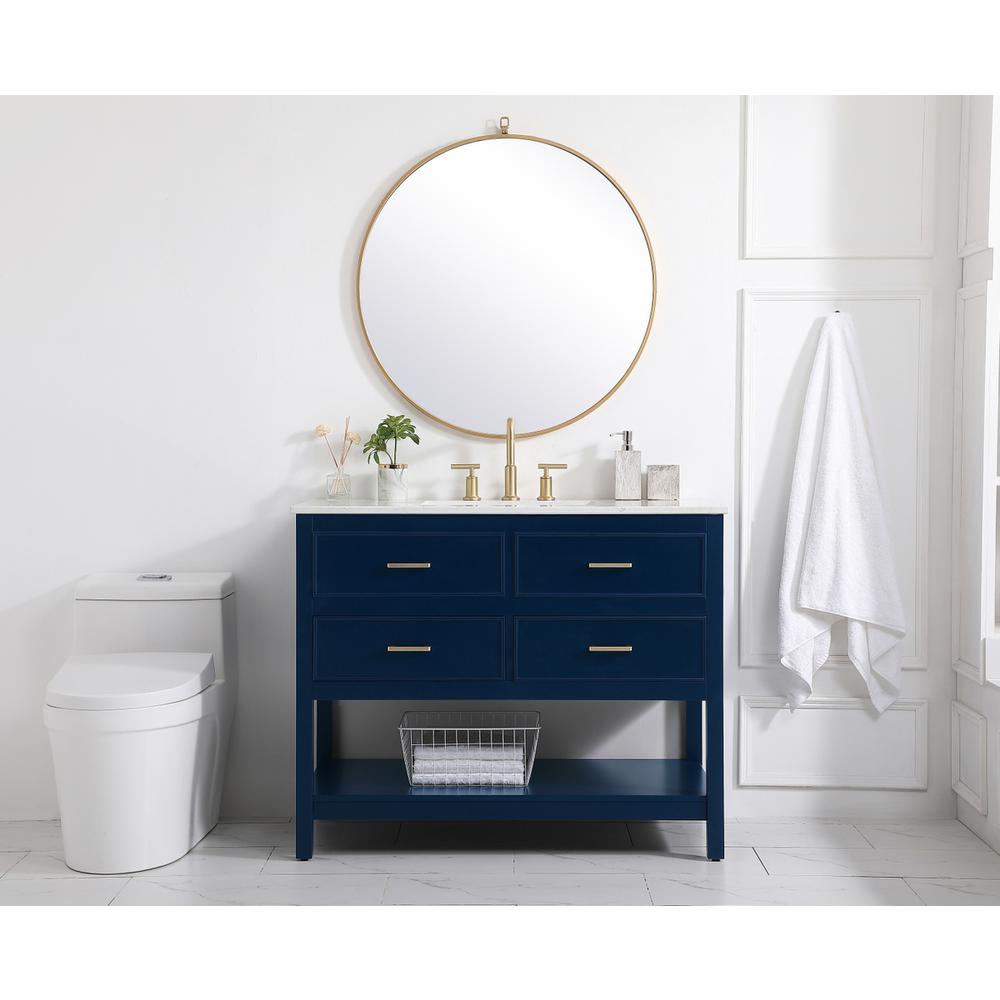 42 inch Single bathroom vanity in blue. Picture 4