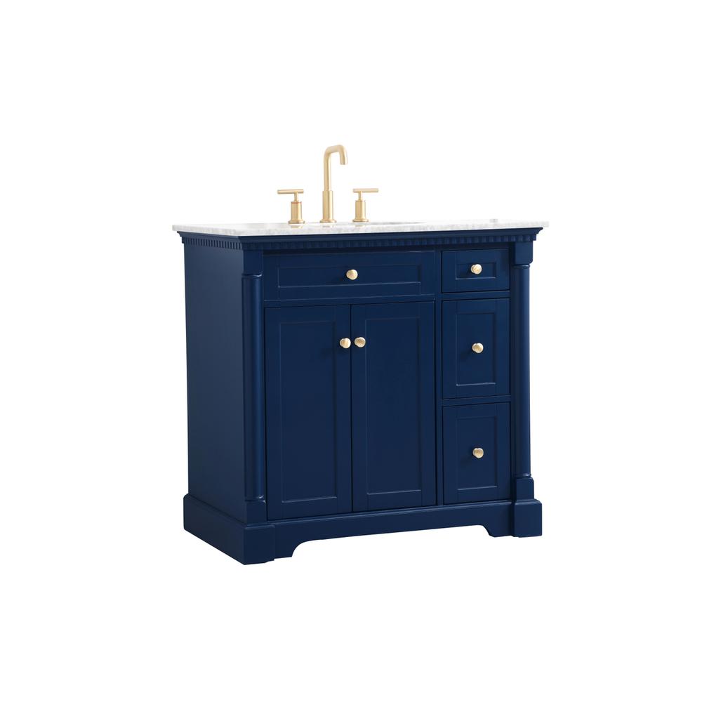 36 inch Single bathroom vanity in  Blue. Picture 7
