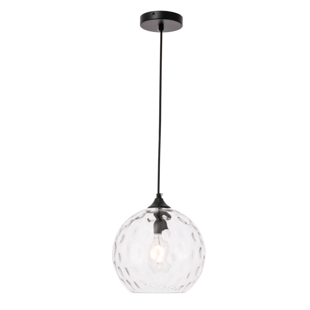 Cashel 1 light Black and Clear glass pendant. Picture 1