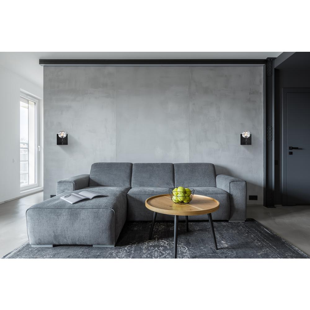 Graham 1 Light Wall Sconce in Black. Picture 6