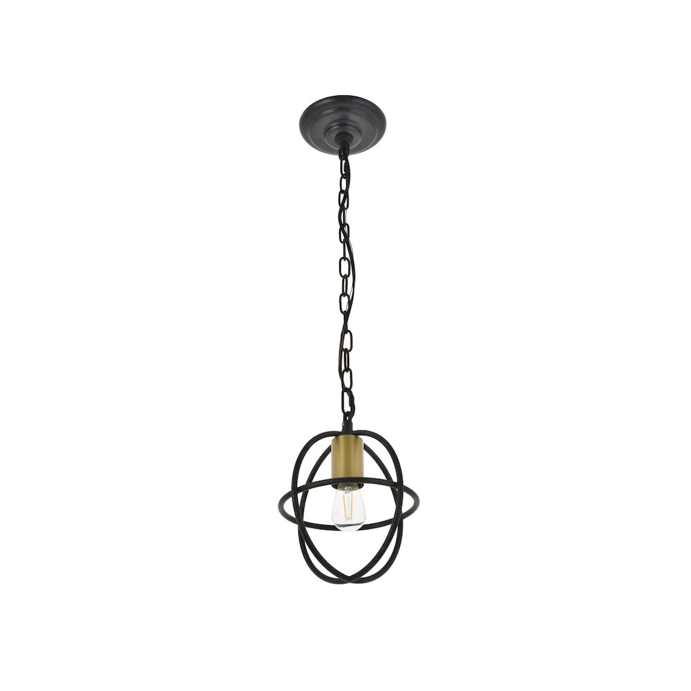 Octavia 1 Light Brass And Dark Brown Pendant. Picture 8