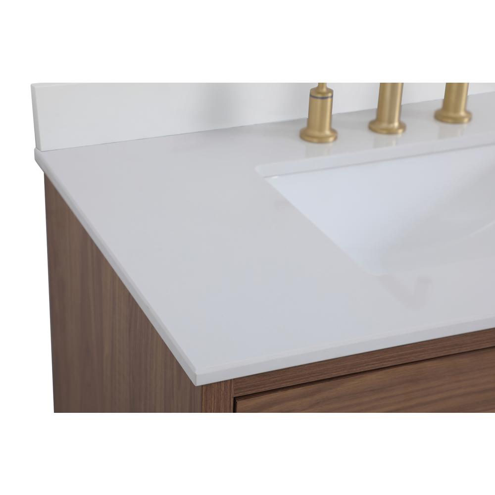 36 inch bathroom Vanity in Walnut Brown with Backsplash. Picture 11