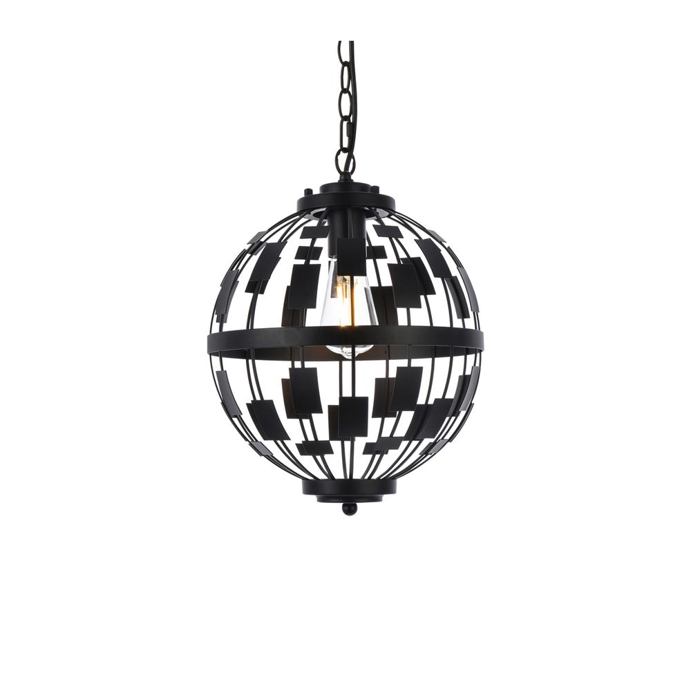 Levante 1 light pendant in black. Picture 2