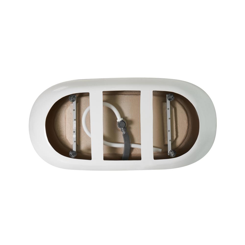 70 inch soaking roll top bathtub in glossy white. Picture 13
