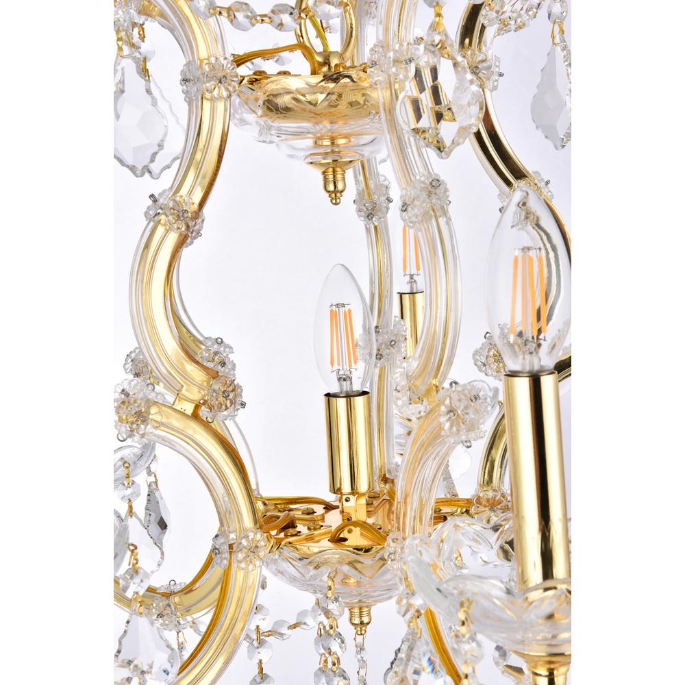 Maria Theresa 6 light Gold Pendant Clear Royal Cut Crystal. Picture 5