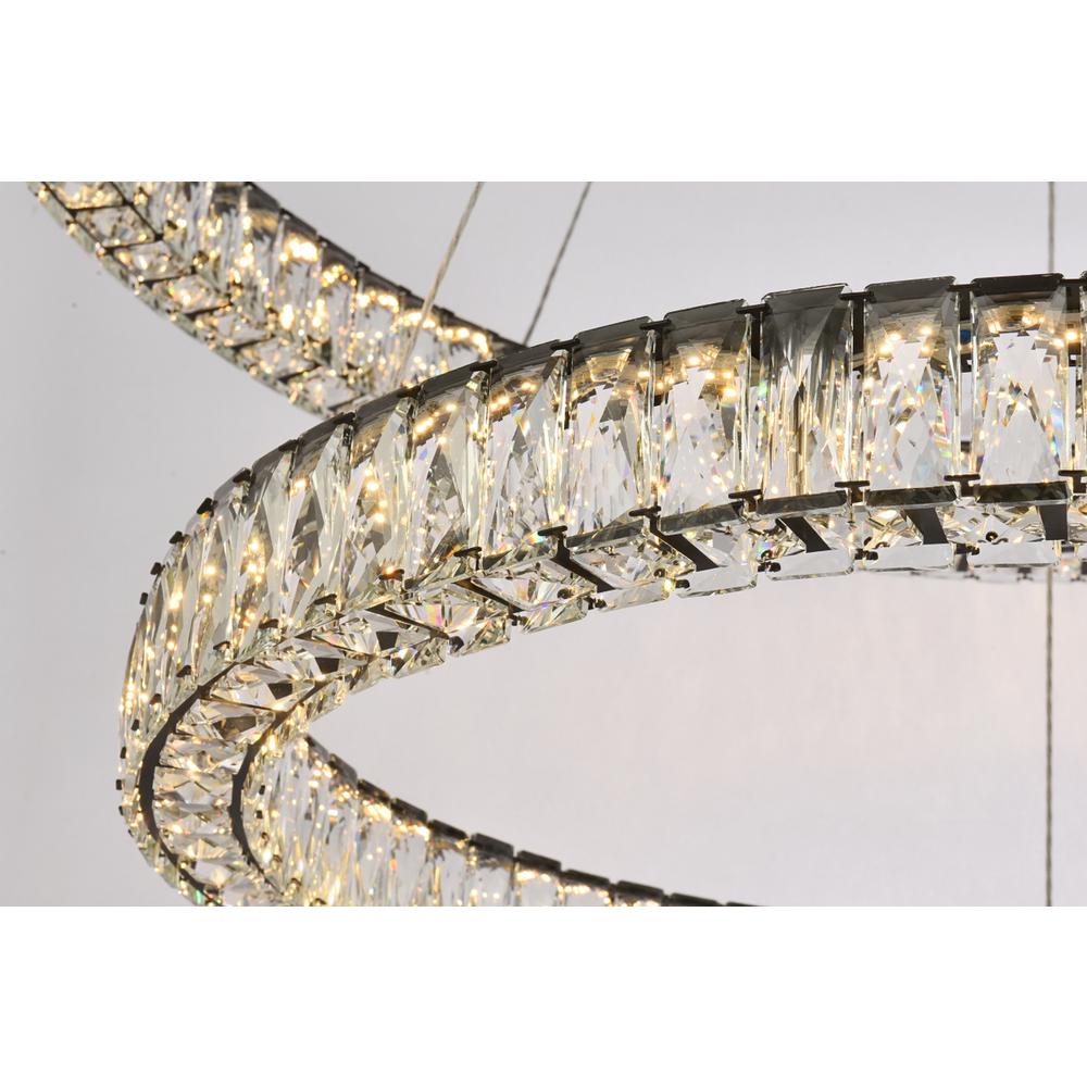 Monroe 42 inch LED round double ring pendant in black. Picture 3