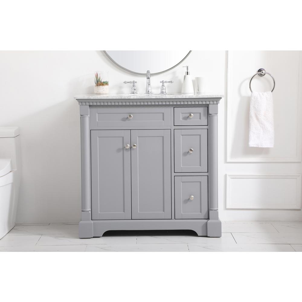 36 inch Single bathroom vanity in  Grey. Picture 14
