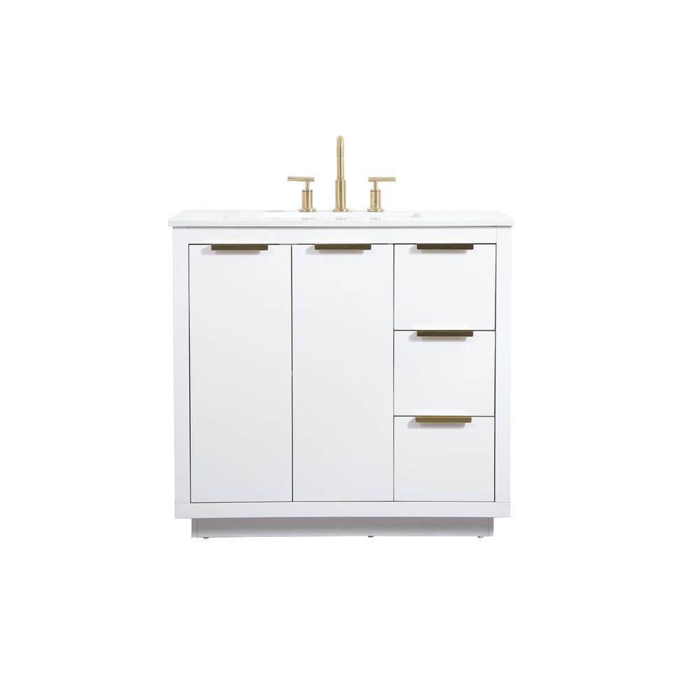36 inch Single bathroom vanity in white. Picture 1