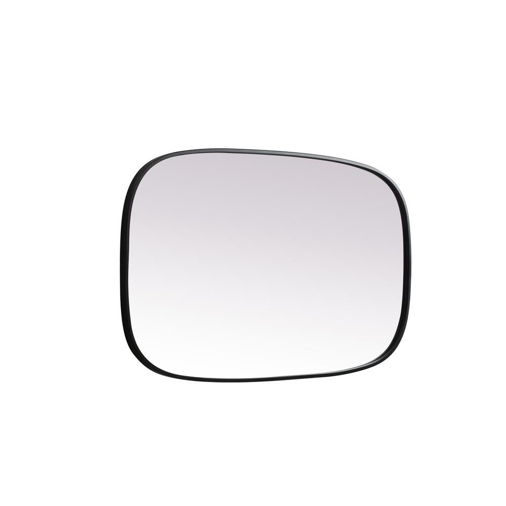 Metal Frame Oval Mirror 24x40 Inch in Black. Picture 9