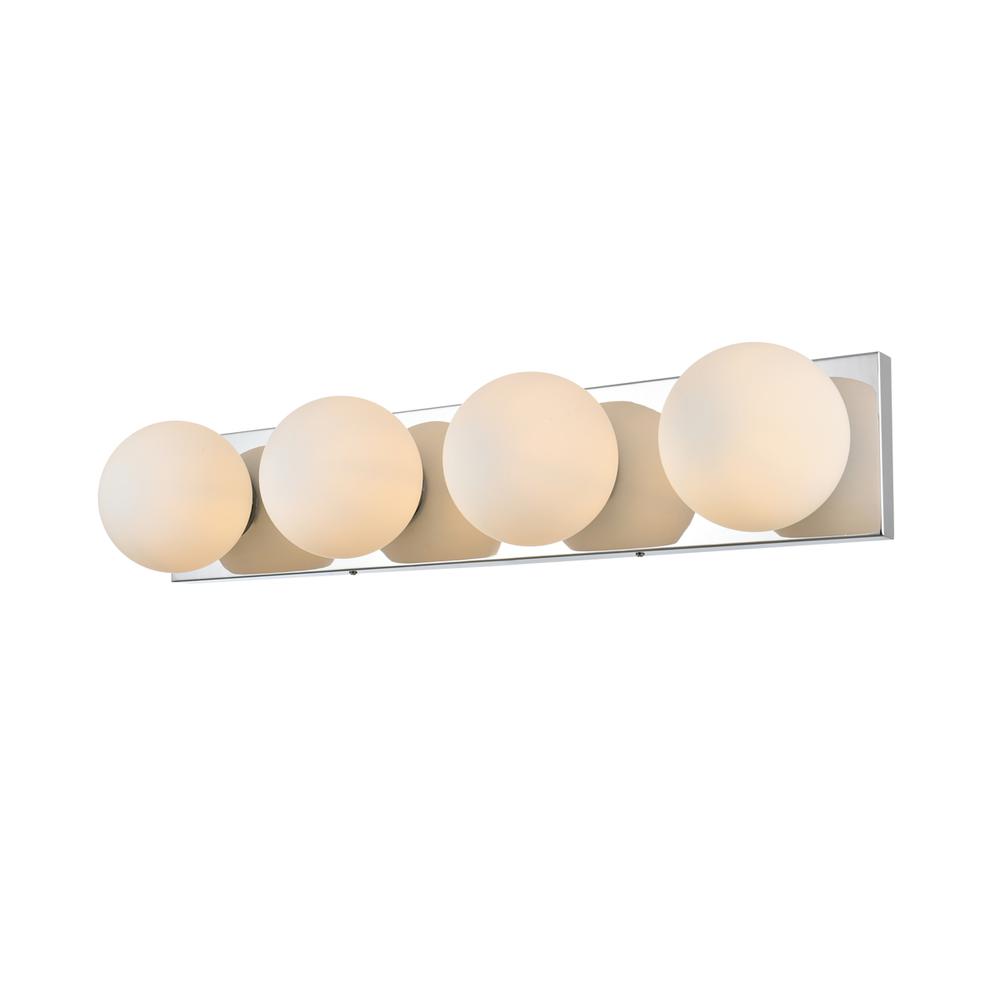 Jaylin 4 light Chrome and frosted white Bath Sconce. Picture 2