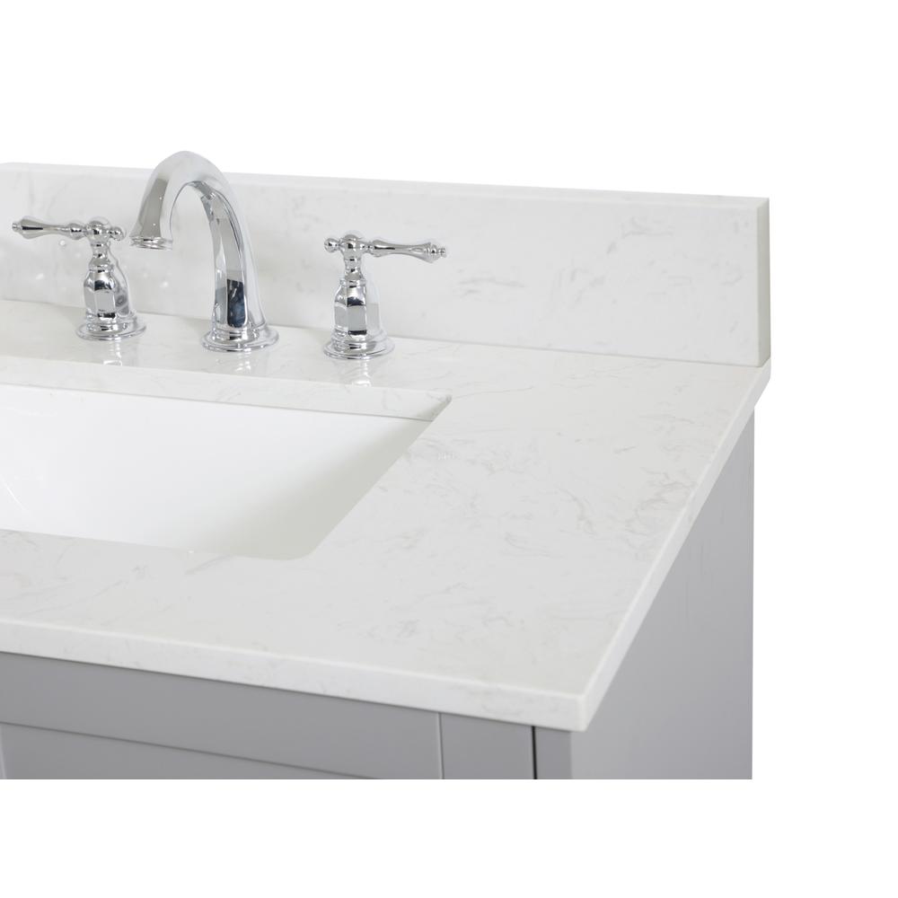 30 inch Single Bathroom Vanity in Grey with Backsplash. Picture 11