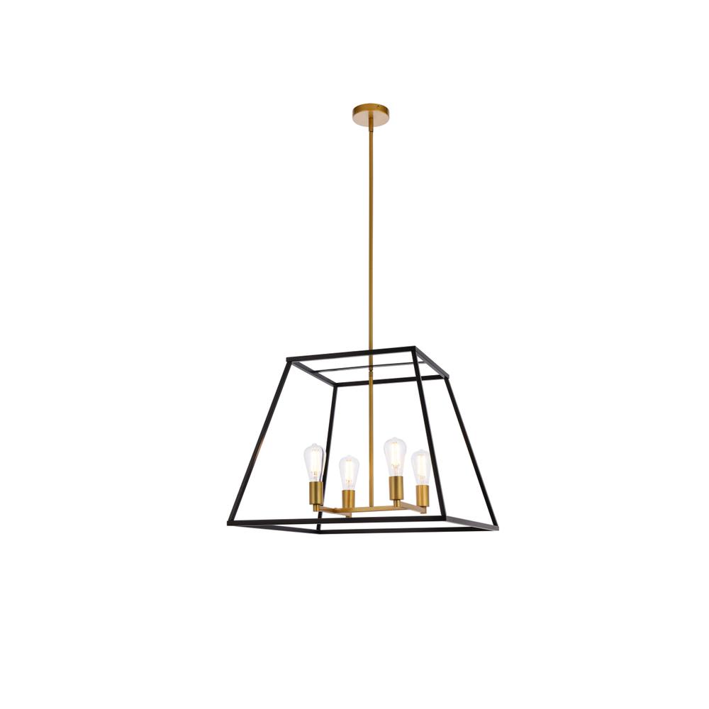 Declan 24 inch pendant in black and brass. Picture 1