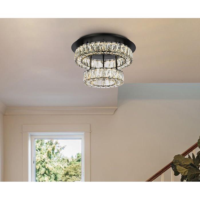 Monroe 18 inch LED double flush mount in black. Picture 7