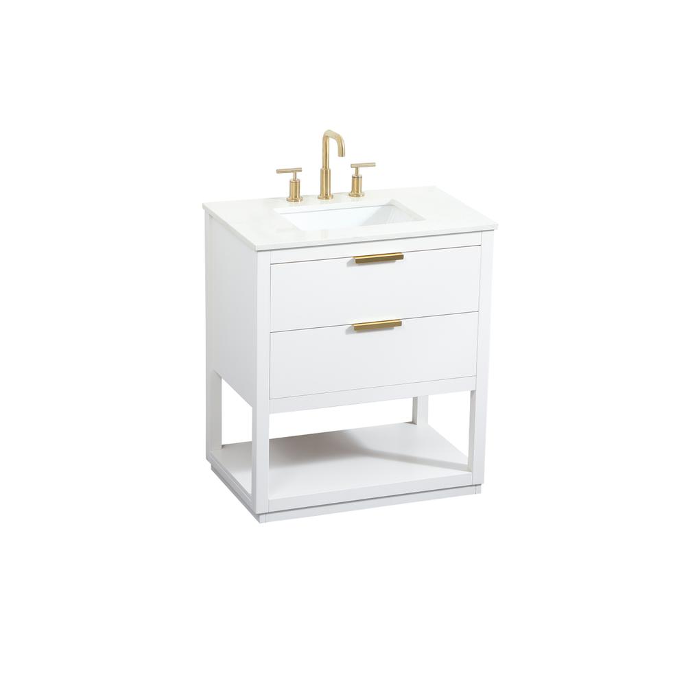 30 inch Single bathroom vanity in white. Picture 8